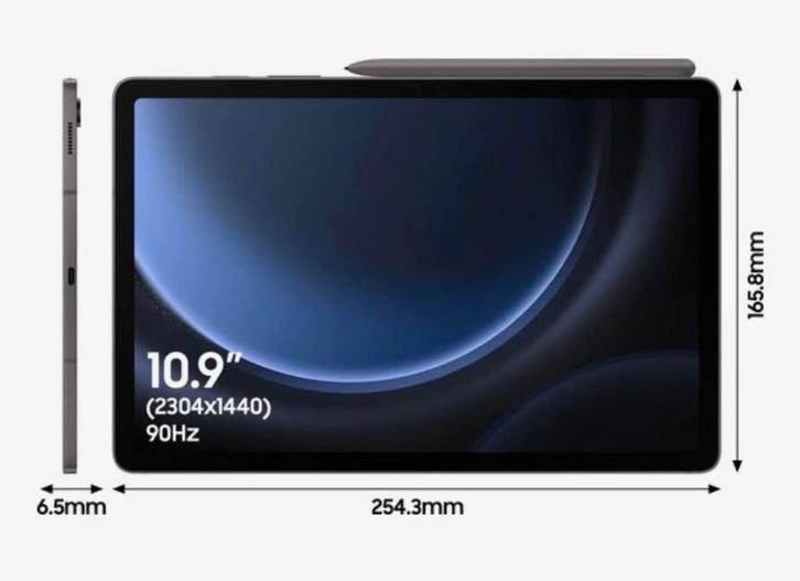 Samsung Galaxy Tab S9 FE 10.9” Wifi, Computers en Software, Android Tablets, Zo goed als nieuw, Wi-Fi, 10 inch, 128 GB, Gps, Usb-aansluiting