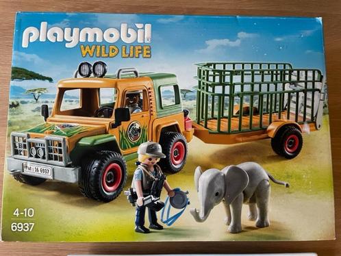 Playmobil Wildlife Rangers jeep met transportkooi 6937, Kinderen en Baby's, Speelgoed | Playmobil, Zo goed als nieuw, Complete set