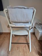 Stokke Tripp Trapp – wit – mét tray, kussens en riempjes, Enlèvement, Utilisé, Chaise évolutive, Plateau amovible