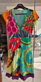 Robe 3/4 colorée, manche courte, coton léger, décolleté V, Kleding | Dames, Jurken, Ophalen of Verzenden, Zo goed als nieuw