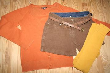 Maat 140 - JBC - setje short + riem + trui