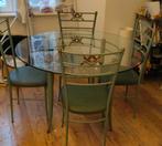 Mooie smijt ijzeren tafel en vier stoelen, Antiek en Kunst, Ophalen