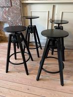 Barkrukken zwart hout - 4 stuks - dalfred ikea, Ophalen, Gebruikt, Hout