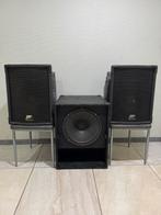 Pa instalatie 2 luidsprekers & baskast 450€, Enlèvement, Utilisé, 500 à 1000 watts