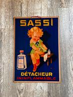 Panneau d'affichage litho rétro Sassi avec petite fille, Enlèvement ou Envoi, Comme neuf, Panneau publicitaire