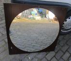 Leuke ronde Spiegel op houten paneel - 75x75, Huis en Inrichting, Woonaccessoires | Spiegels, Ophalen of Verzenden, Zo goed als nieuw