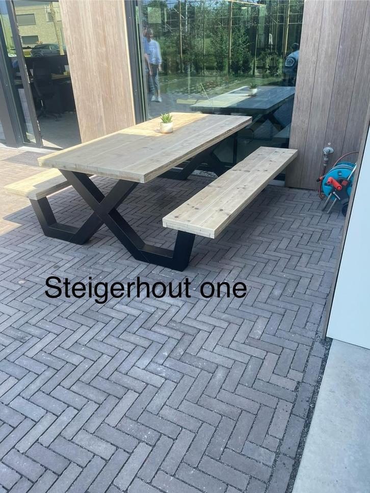 Unieke Steigerhouten Picknicksets Perfect voor Tuin &Terras!, Tuin en Terras, Picknicktafels, Nieuw, Hout, Ophalen of Verzenden