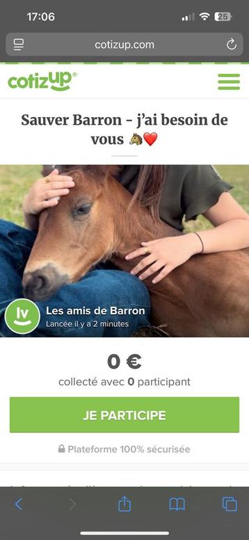 Cagnotte pour notre bébé Barron beschikbaar voor biedingen