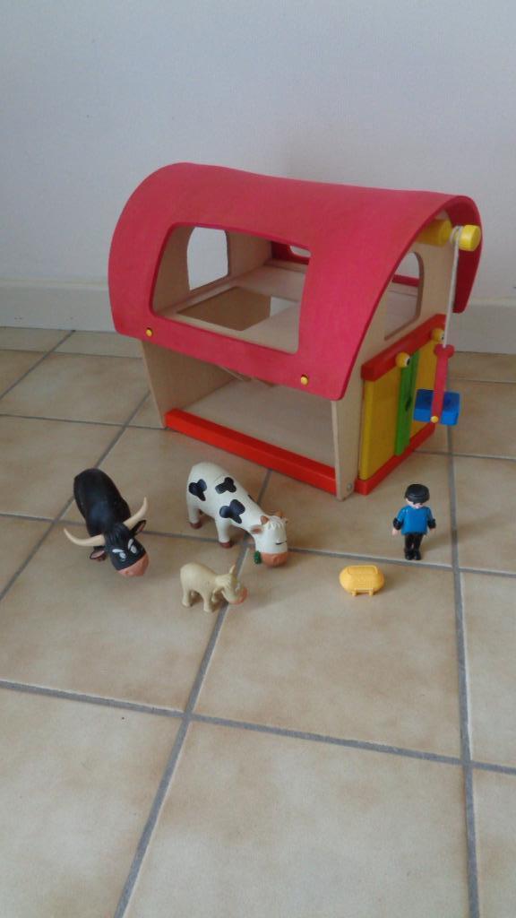 Houten boerderij, Kinderen en Baby's, Speelgoed | Overig, Zo goed als nieuw, Jongen of Meisje, Ophalen