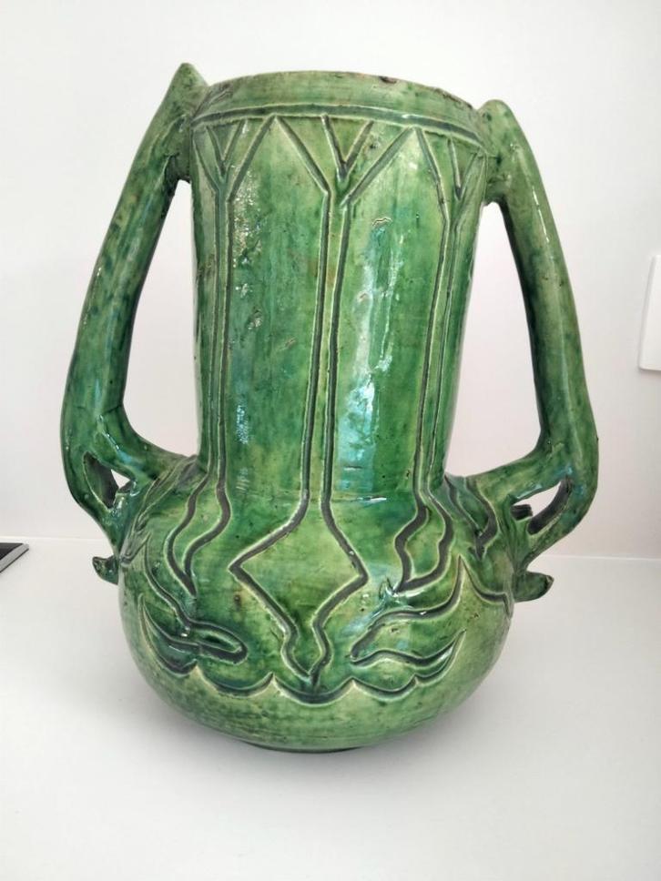 Antiek Art Nouveau Jugendstil Vlaams aardewerk vaas, Antiek en Kunst, Antiek | Vazen, Ophalen of Verzenden