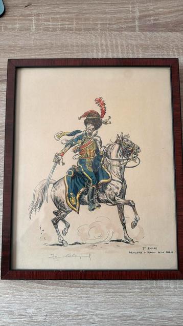 Paardenkanonnier van de Keizerlijke Garde, Antiek en Kunst, Kunst | Tekeningen en Fotografie, Ophalen of Verzenden
