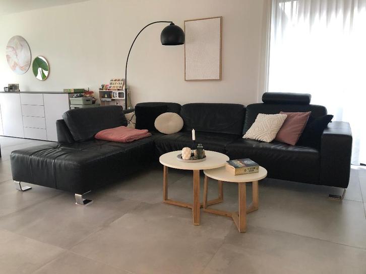 Zetel, Huis en Inrichting, Zetels | Zetels, Gebruikt, Hoekbank, Vierpersoons of meer, 300 cm of meer, 150 cm of meer, Leer, Ophalen