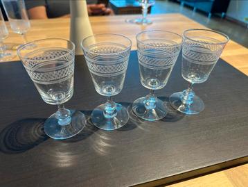 6 verres en cristal vintage beschikbaar voor biedingen