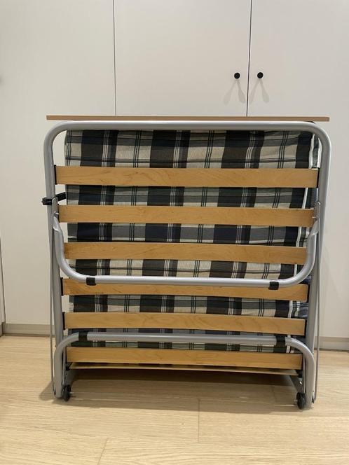 Opklapbed voor 1 persoon, Huis en Inrichting, Slaapkamer | Bedden, Gebruikt, Eenpersoons, 80 cm, 190 cm of minder, Hout, Beige