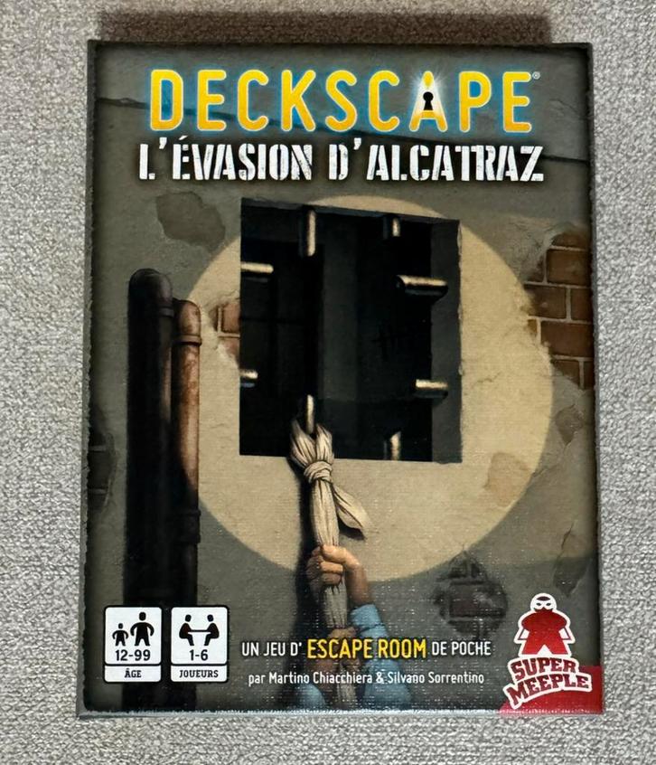 Deckscape – L’Évasion d’Alcatraz (Escape Room), Hobby en Vrije tijd, Gezelschapsspellen | Kaartspellen, Zo goed als nieuw, Een of twee spelers