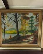 Huile sur toile avec cadre signée 1972 t xxl 142 sur 121 cm, Enlèvement