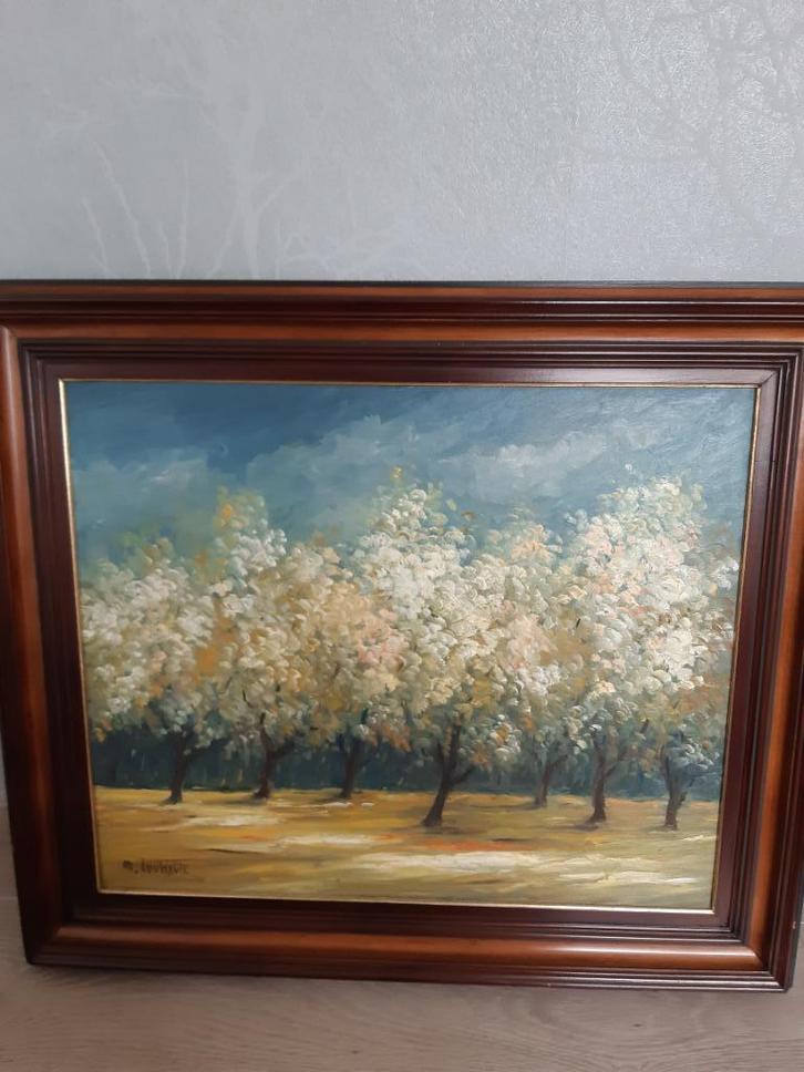 Schilderij M. Louwagie  - Beeldig mooie Lente afbeelding, Antiek en Kunst, Kunst | Schilderijen | Klassiek, Ophalen