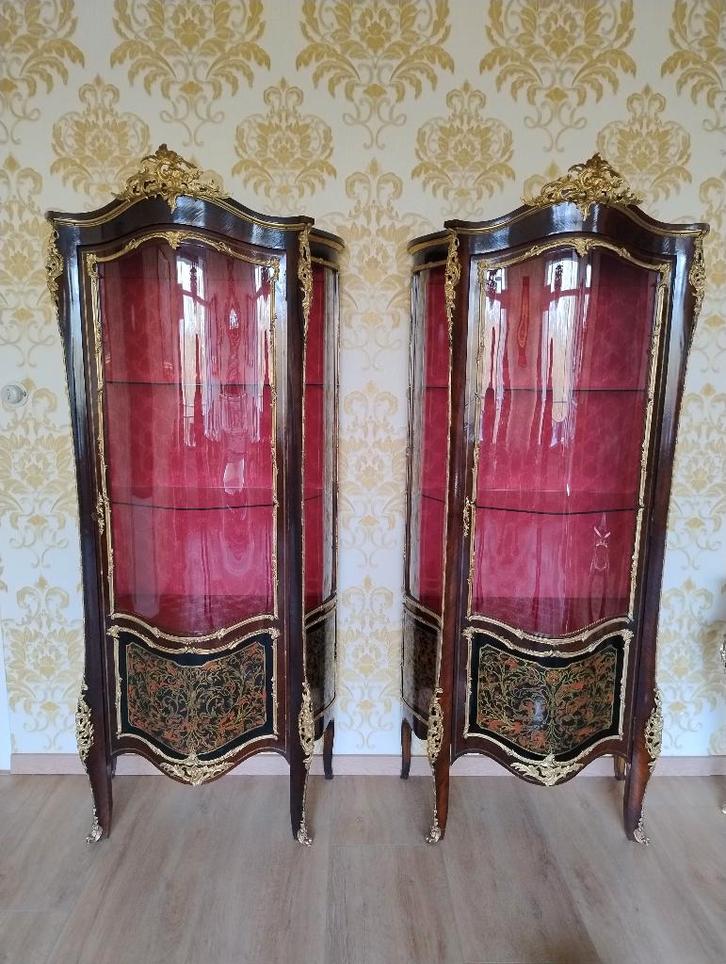 Prachtige Franse vitrinekasten uit de 19e eeuw, Antiek en Kunst, Antiek | Meubels | Kasten, Ophalen