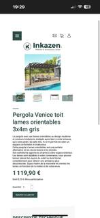 Pergola INKAZEN Venice toit lames orientables 3x4m gris