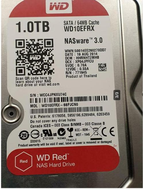 disque dur 1 Tb Western Digital NASware RED SATA *état NEUF*, Informatique & Logiciels, Disques durs, Comme neuf, Interne, SATA