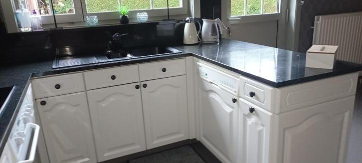 keuken, Maison & Meubles, Cuisine | Cuisines complètes, Utilisé, Cuisine en U, Blanc, Granit ou Pierre, Enlèvement