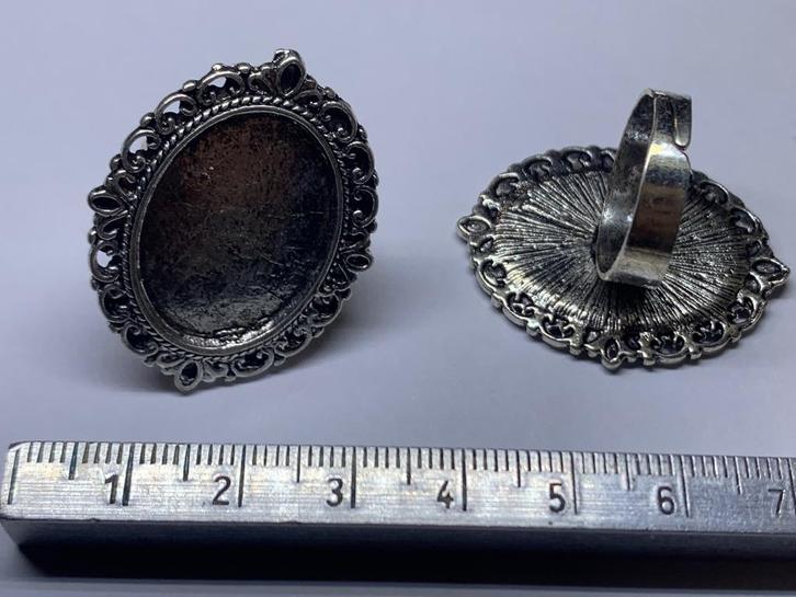 Cabochon verstelbare ring ovaal 4 stuks, Hobby en Vrije tijd, Kralen en Sieraden maken, Nieuw, Overige typen, Ophalen of Verzenden