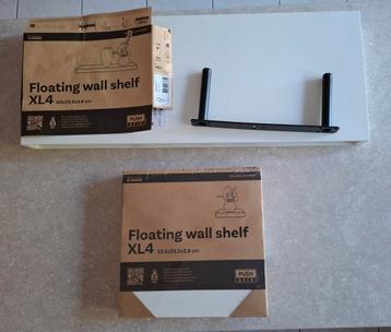 Zwevende wandplanken, wit ,2 stuks, nieuw beschikbaar voor biedingen