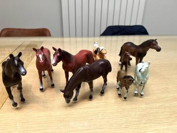 plastic speelgoed (Schleich) paarden 9 stuks