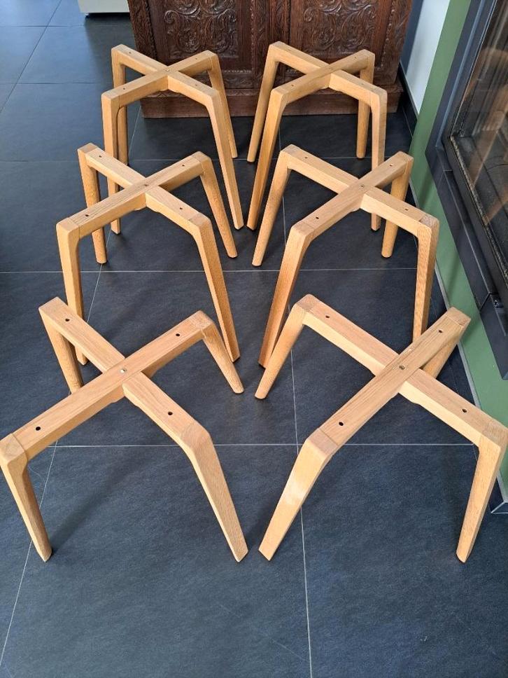 Piètement de chaise, chêne massif, 6 pièces, Maison & Meubles, Chaises, Utilisé, Cinq, Six Chaises ou plus, Bois, Brun, Enlèvement