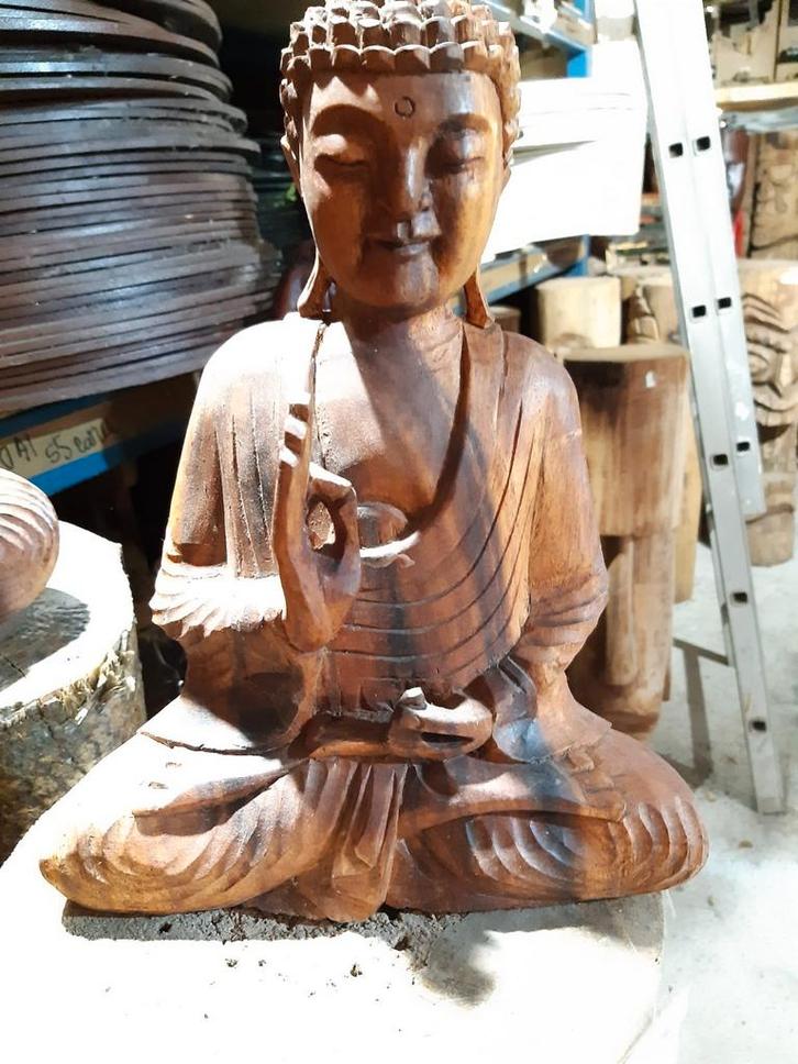 bouddha en bois de suar 50 cm, Maison & Meubles, Accessoires pour la Maison | Statues de Bouddha, Neuf, Enlèvement ou Envoi