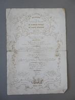 menu kaart 1857 trouwfeest Romain Huart - Flavie Sperwer, Verzenden, Zo goed als nieuw, Voor 1940, Prent