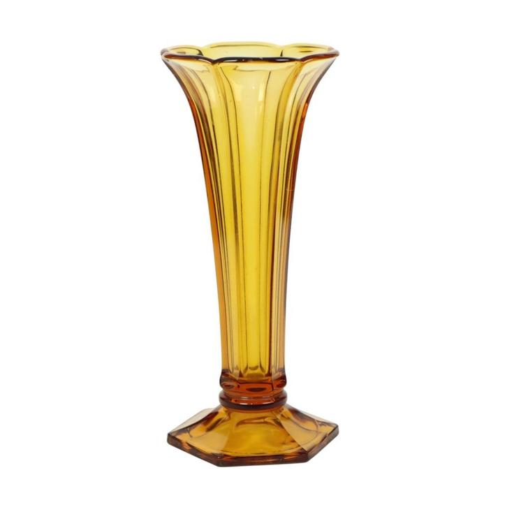 Luxval Vaas Amber Américain 1935 Val Saint Lambert Art Deco, Antiek en Kunst, Antiek | Vazen, Ophalen of Verzenden