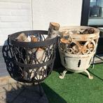 Unieke MASSIEF GESMEDE Vuurkorf Houtkorf zwaar smeedijzer, Tuin en Terras, Ophalen of Verzenden, Vuurkorf