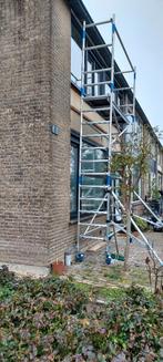 Steiger NIEUWSTAAT--zeer compleet--met 2x vloer met luik--, Enlèvement ou Envoi, Comme neuf, Échafaudage fixe ou roulant, 5 mètres de hauteur ou plus