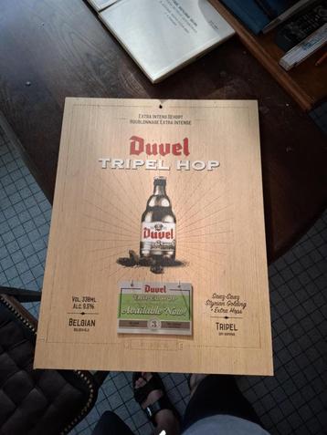 Pub Duvel Tripel Hop en bois, Enlèvement ou Envoi, Comme neuf, Panneau, Plaque ou Plaquette publicitaire, Duvel
