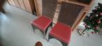 Rieten stoelen met lederen zitting, Huis en Inrichting, Ophalen, Gebruikt, Twee, Country