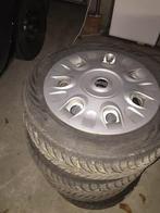 Pneu neige sur jantes en tôle et enjoliveur175 65  R15  mini, Auto-onderdelen, Banden en Velgen, Ophalen, Gebruikt, 15 inch, 175 mm