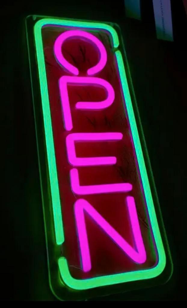 Lampe néon OPEN - 220V - Mancave retro vintage, Collections, Marques & Objets publicitaires, Comme neuf, Panneau publicitaire