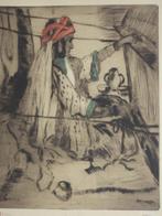 JEHAN FRISON litho aquatint Ambarka Marokko tapijtenweefster, Ophalen