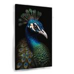 Art Nouveau Peacock with Radiant Feathers canvas 60x90cm -, Huis en Inrichting, Woonaccessoires | Wanddecoraties, Nieuw, Verzenden