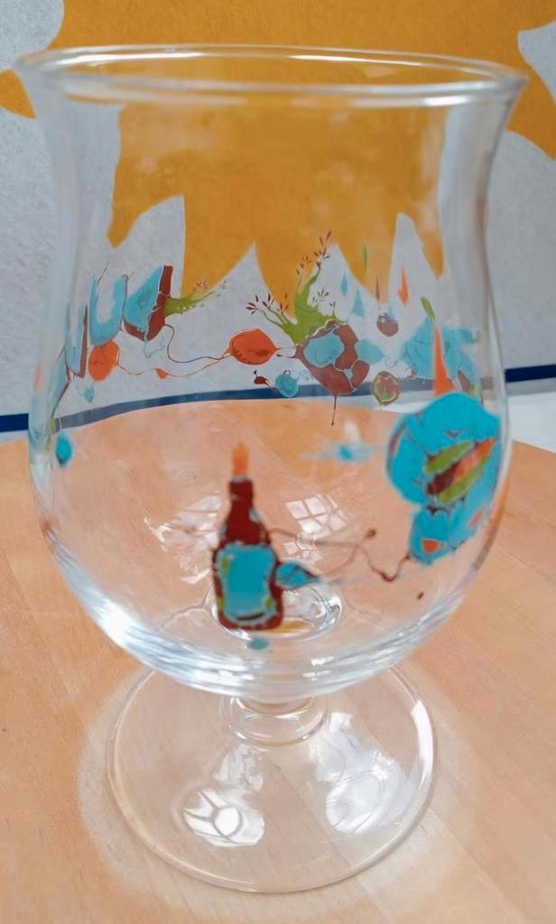 Duvel glas Yan Sorgi 2014, Verzamelen, Biermerken, Zo goed als nieuw, Duvel, Ophalen of Verzenden