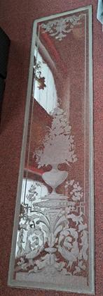 2 antieke geëtste deurglazen, Huis en Inrichting, Ophalen, Gebruikt