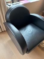 lederen zetel - 2 stuks, Ophalen, Eenpersoons, Modern zwarte zetel, Zo goed als nieuw