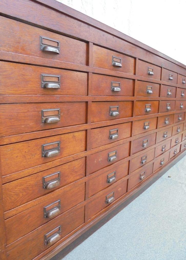 Ladekast papierkast winkelkast apothekerskast  , Antiek en Kunst, Antiek | Meubels | Kasten, Ophalen of Verzenden