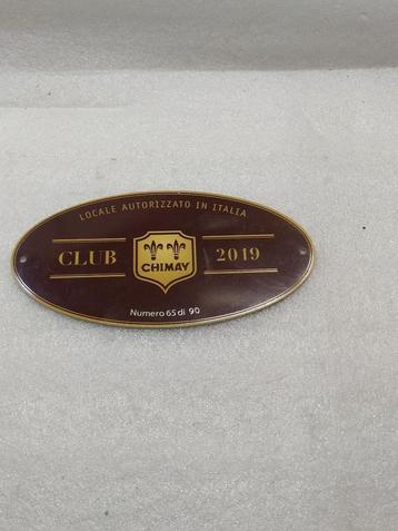 Plaquette Chimay 2019 no plaque émaillée 