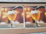 2 grote bierkaartjes Grimbergen met kruiswoordraadsel, Ophalen of Verzenden
