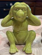 Porseleinen groene aap,horen’ 12 cm, Ophalen of Verzenden, Zo goed als nieuw, Dier