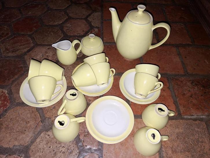 Zwarte kat servies, jaren 1950-60, Antiek en Kunst, Curiosa en Brocante, Ophalen of Verzenden