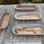 4 antieke metalen drinkbakken, per stuk., Tuin en Terras, Waterpartijen en Fonteinen, Ophalen of Verzenden, Zo goed als nieuw