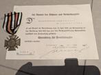 30 euro Duitse medaille wo1 + diploma 1935, Verzamelen, Ophalen of Verzenden